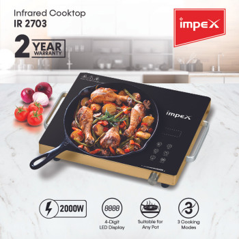 Impex IR 2703 Infrared Cooktop with 3 Cooking Mode &  Overheat Protection