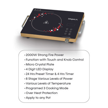 Impex IR 2703 Infrared Cooktop with 3 Cooking Mode &  Overheat Protection