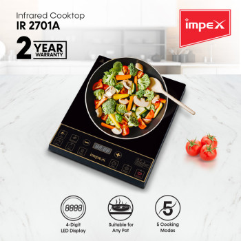 Impex Infrared Cooktop (IR 2701-A) All cookware compatible Infrared Induction Cooktop