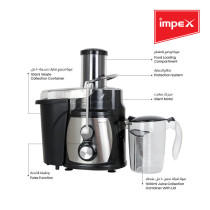 Impex JR 3510 850Watts 1000ml Juice Extractor with 100% Copper motor