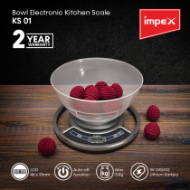 Impex KS 01 Bowl Electronic Kitchen Scale with Tare function