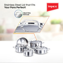Impex KSC 9 pcs Stainless Steel Cookware Set with Induction Base