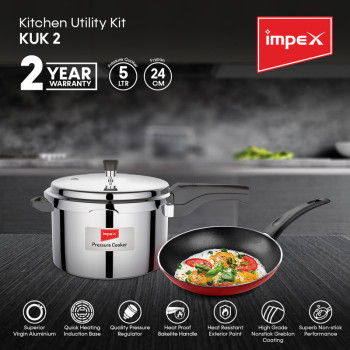 Impex KUK 2 2Pcs Kitchen Utility Kit with High-Grade Non-Stick Greblon Coating