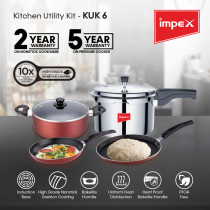 Impex KUK 6 4Pcs Kitchen Utility Kit with High-Grade Non-Stick Greblon Coating