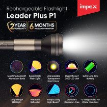 Impex LEADER PLUS P1 4000 mAh Rechargeable LED Flashlight