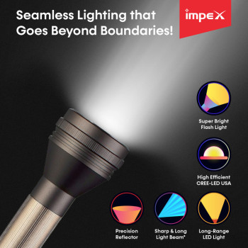 Impex LEADER PLUS P1 4000 mAh Rechargeable LED Flashlight