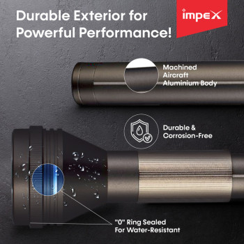 Impex LEADER PLUS P1 4000 mAh Rechargeable LED Flashlight
