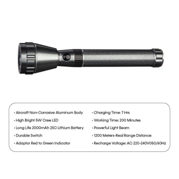 Impex LUMIN X2 2000 mAh Rechargeable LED Flashlight