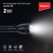 Impex LUMIN X3 Rechargeable LED Flashlight with Long-Range Beam