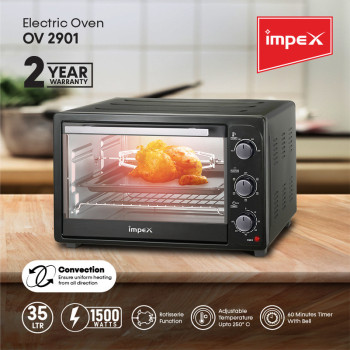 Impex OV 2901 35 Litre 1500 Watt Electric Oven with Rotisserie Function