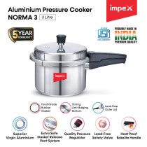 Impex Norma 3 Litre Aluminum Pressure Cooker With Gasket Release System