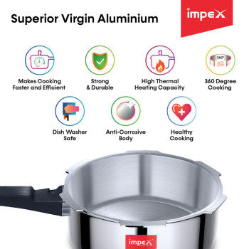 Impex Norma 3 Litre Aluminum Pressure Cooker With Gasket Release System