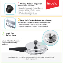 Impex Norma 3 Litre Aluminum Pressure Cooker With Gasket Release System
