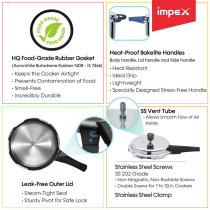 Impex Norma 3 Litre Aluminum Pressure Cooker With Gasket Release System