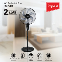 Impex PF 7504 16 Inch 75W Pedestal Fan with 100 p Copper Motor