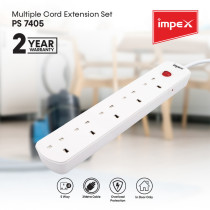 Impex PS 7405 3m Power Socket with Overload Protector