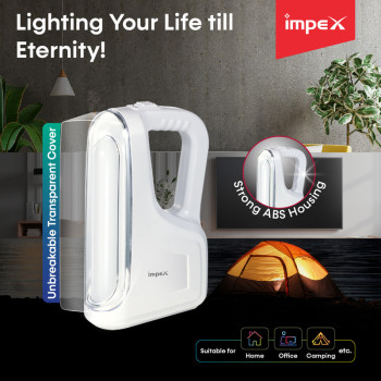 Impex RescueBeam LED Rechargeable Emergency Lantern with 2 Level Brightness Adjustment (SHINE LB)
