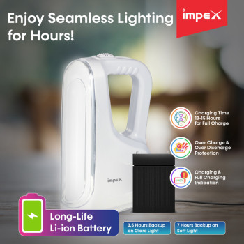 Impex RescueBeam LED Rechargeable Emergency Lantern with 2 Level Brightness Adjustment (SHINE LB)