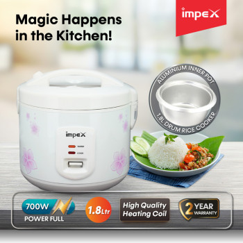 Impex RC 2803 1.8 Litre 700W Electric Rice Cooker featuring Automatic cooking