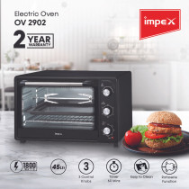 Impex OV 2902 45 Litre 1800 Watt Electric Oven with 6 Stages Heating Selector