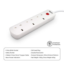 Impex PS 7402 3M Power Socket featuring Overload Protector