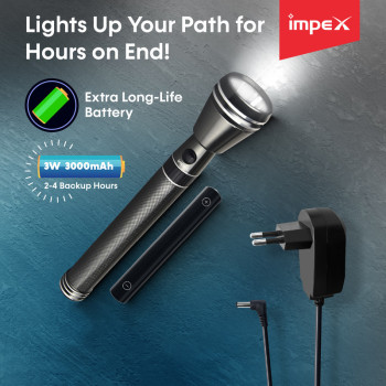 Impex LUMIN C3 3SC 3000mAh Rechargeable LED Flashlight