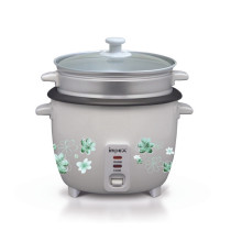Impex RC 2804 2.8 Liter 1000W Drum Rice Cooker with Steamer featuring Safety Protection