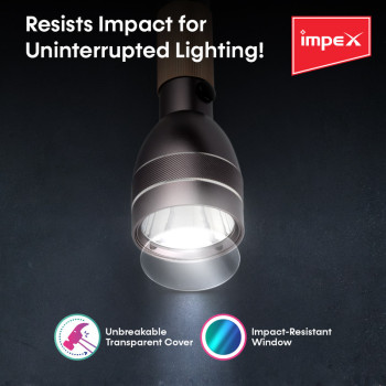 Impex LEADER P2 1500mAh Rechargeable LED Flashlight featuring Water Proof