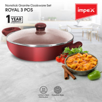 Impex ROYAL 3PCS Non-Stick Granite Cookware Set