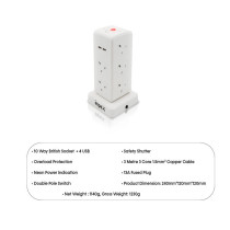 Impex PS 7406 Multiple Cord Extension Set with Overload Protection