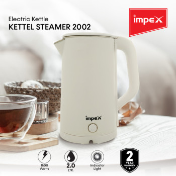 Impex STEAMER 2002 2.0 Litre 1500 Watts Double Layer Electric Kettle