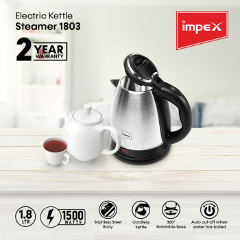 Impex Steamer 1803 1.8 Liter, 1500Watts Electric Kettle