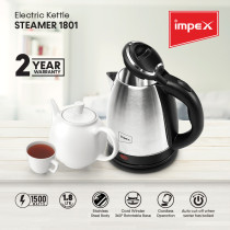 Impex Steamer 1801 1.8 Litre 1500w Electric Kettle with Dry Protection