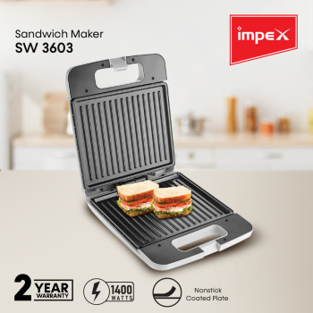 Impex SW 3603 Sandwich Maker 4 Slice featuring Skid Resistant Feet