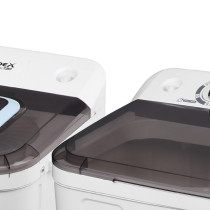 Impex WM 4204 7 Kg Semi Automatic Washing Machine with Transparent Window View Air Turbo 5 Kg Spin Capacity Temperature Resistance Wash Buzzer SoackFunction (White & Grey)