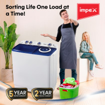Impex WM 4205 12 Kg Washing Machine Semi-Automatic With Soak Function White & Blue