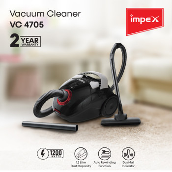 Impex VC 4705 1200W Vacuum Cleaner With Auto re winding function