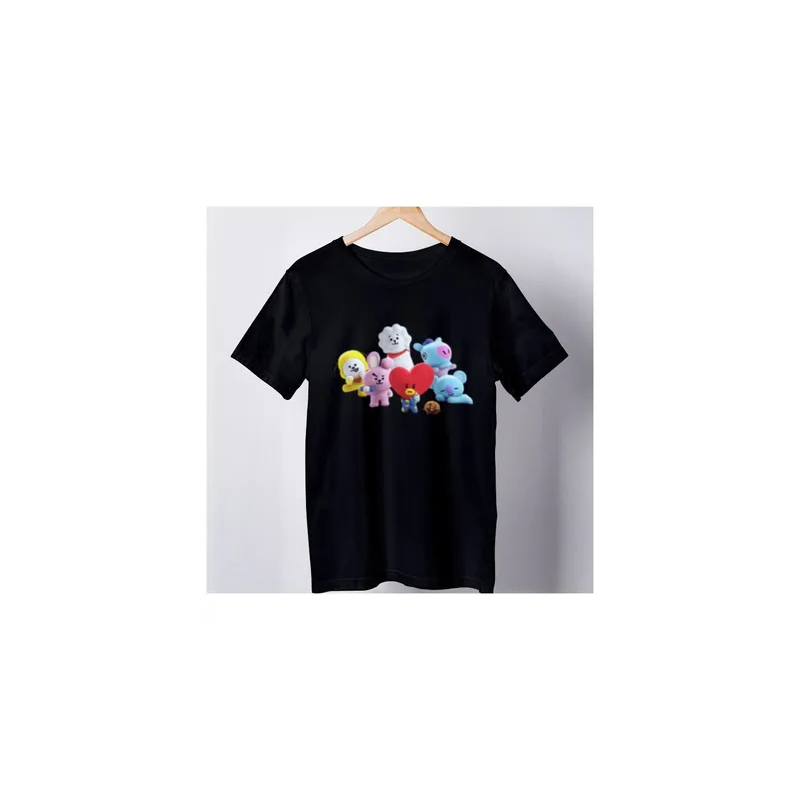 BTS Printed Cute Round Neck Short Sleeve T Shirt