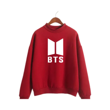 BTS Printed Sweater Wine Red