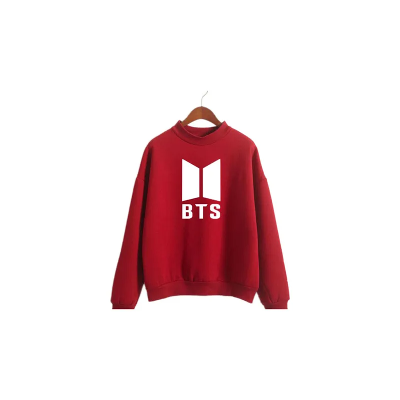 BTS Printed Sweater Wine Red