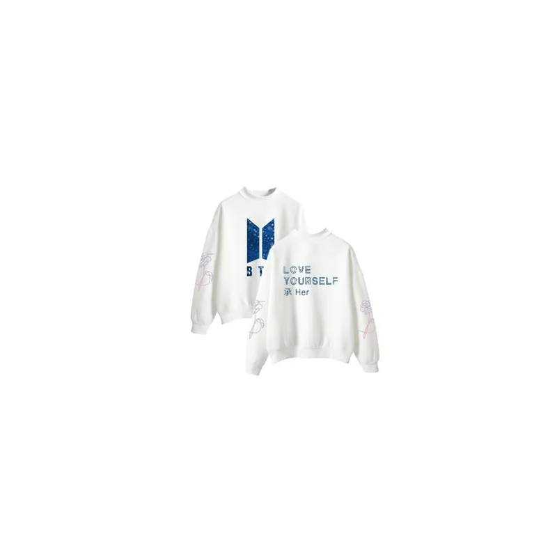 BTS Starry Sky Printed Oversize Sweatshirts, White
