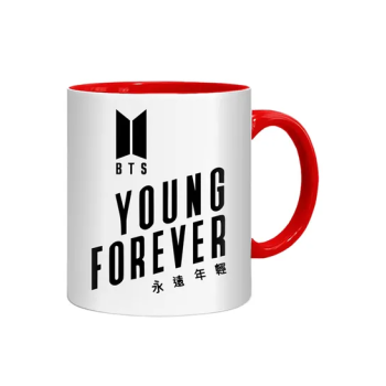 Fm Styles BTS Young Forever Printed Mug WhiteRedBlack