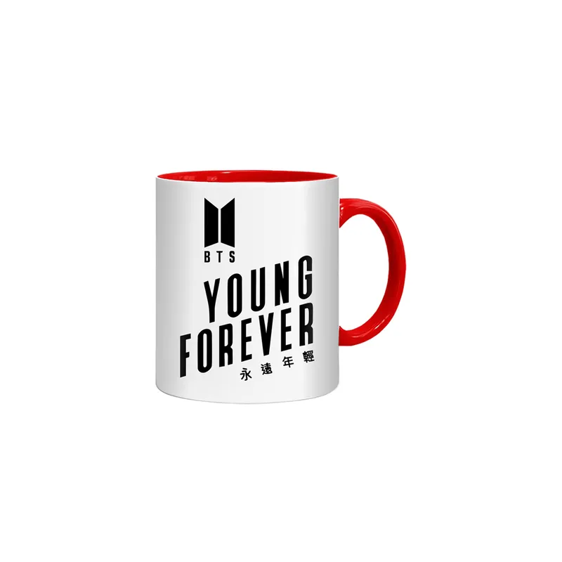 Fm Styles BTS Young Forever Printed Mug WhiteRedBlack