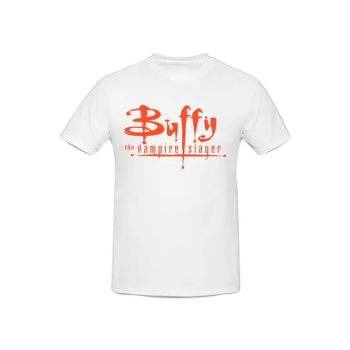 Buffy The Vampire Slayer Printed Cotton Short Sleeve Tshirt White