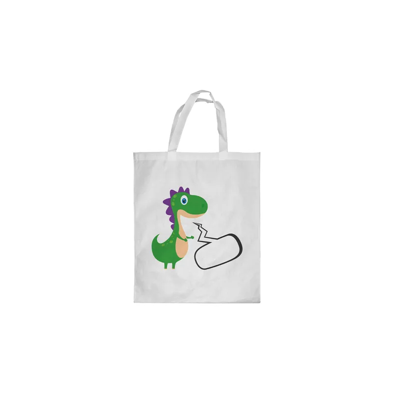 Cartoon Dinosaur Printed Shopping Bag White N20767191A