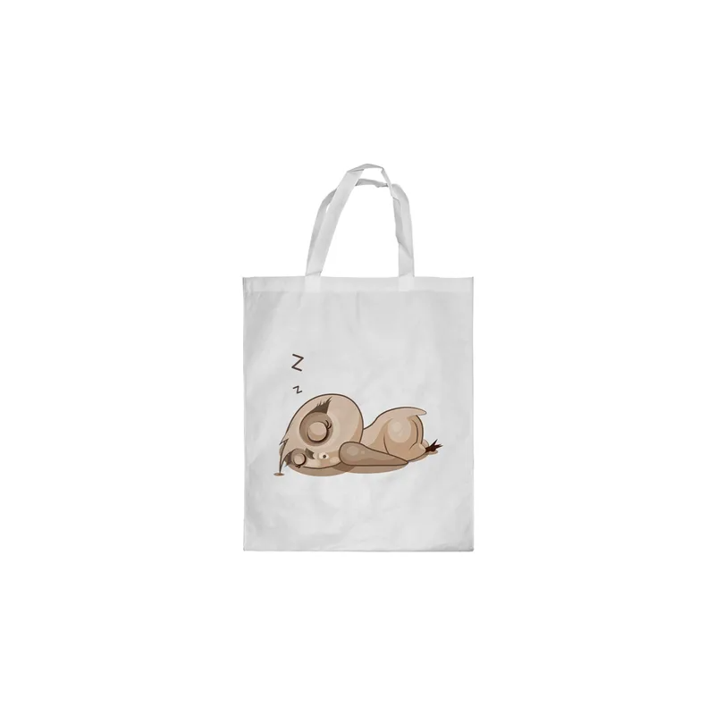 Cartoon Owl Printed Shopping Bag White N20767059A