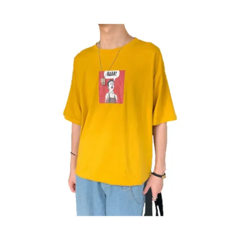 Cartoon Printed Loose Tshirt YellowRedWhite