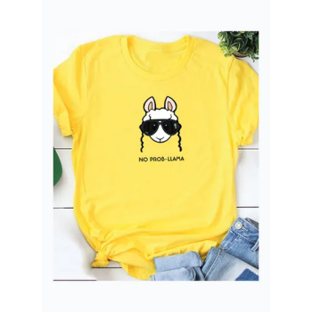 Cartoon Printed Tshirt YellowBlack
