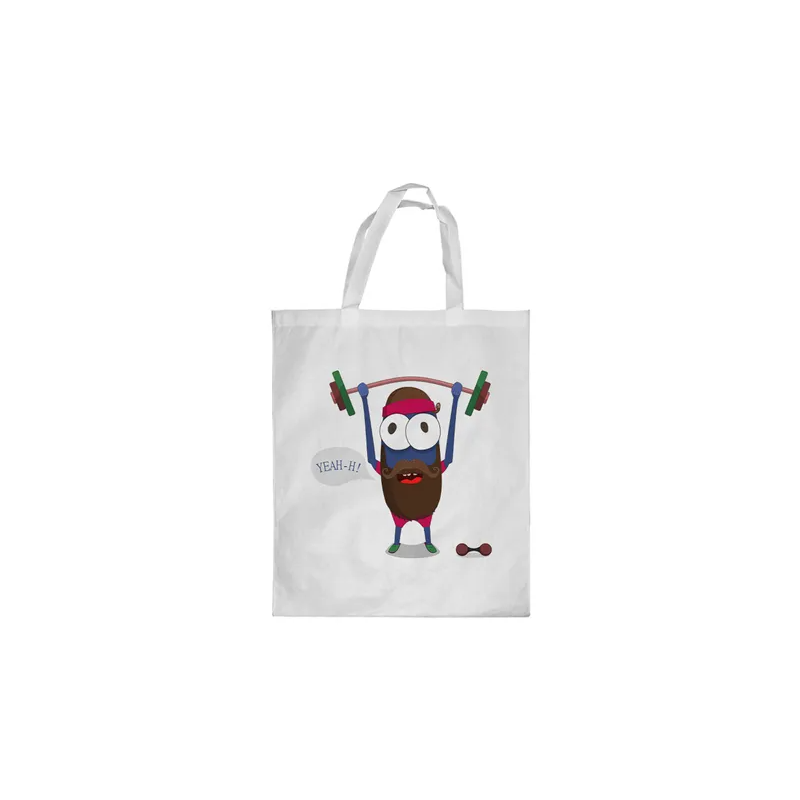 Cartoon Sports Printed Shopping Bag White