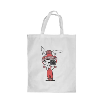 Cartoon Rabbits Printed Shopping Bag White N20767362A